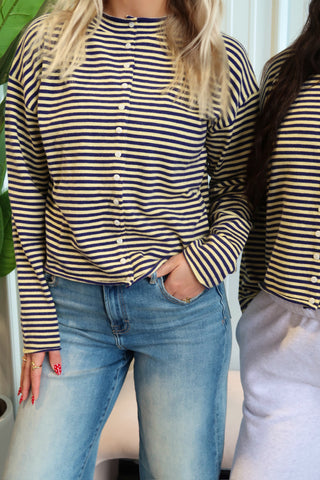 Elisa Navy & Yellow Lightweight Cardigan