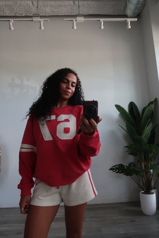 Oversized “67” Patchwork Crewneck