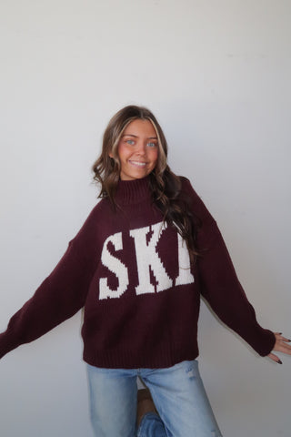 Burgundy Ski Knit Sweater