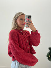 Load image into Gallery viewer, Red Cardigan Sweater
