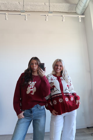 Ski Bear Cardigan Sweater