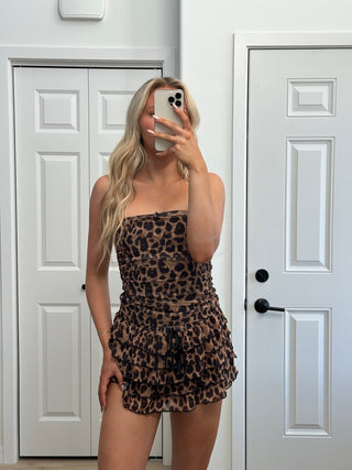 Leopard Ruffle Skort