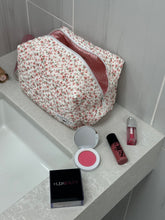 Load image into Gallery viewer, Pink Floral Makeup Bag
