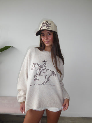 Beige Horse Sweater