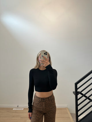 Ribbed Cropped Long Sleeve