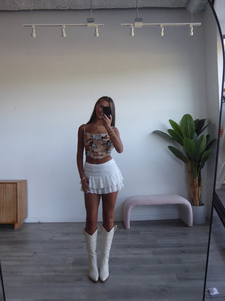 Horse Pattern Lace Up Corset Top