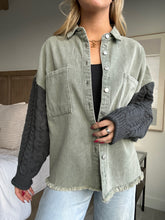 Load image into Gallery viewer, Sweater Sleeve Denim Jacket
