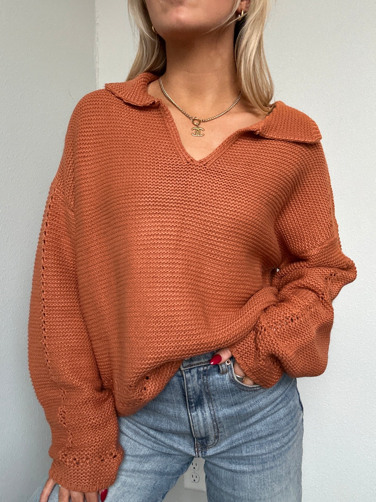 Collared Knit Sweater