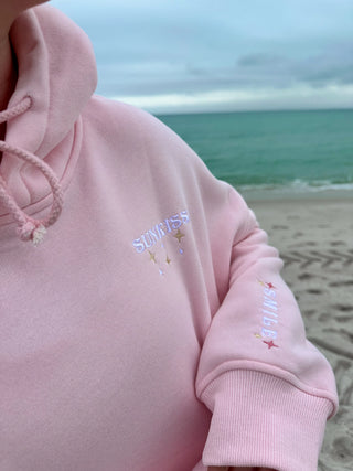 Blush Pink Embroider Van Star Hoodie