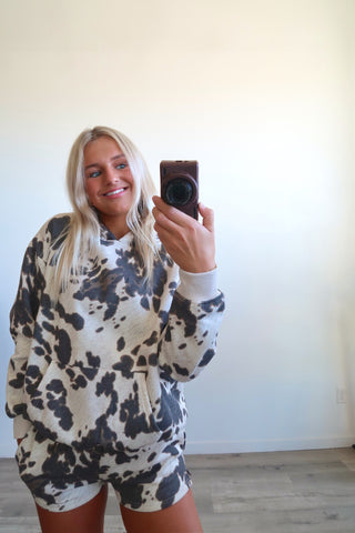 Cow Print Hoodie