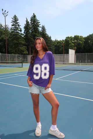 Purple & White Oversized Jersey