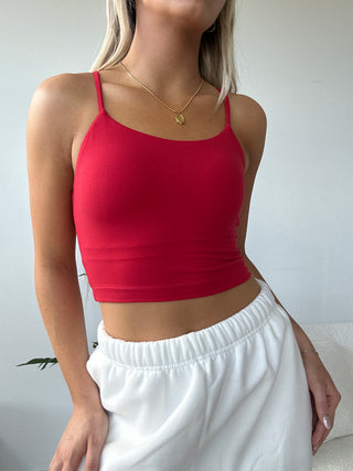 True Red Butter Soft Cropped Tank Top