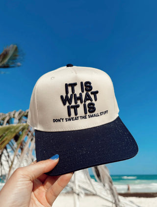 “It Is What It Is” Navy Trucker Hat