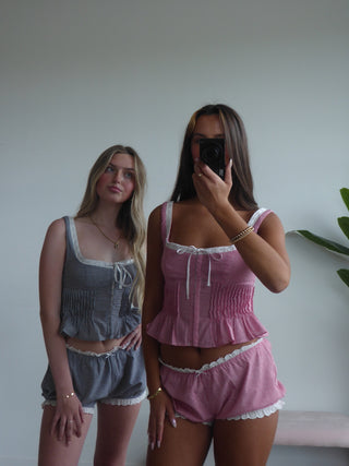 Black Gingham Bloomer Shorts