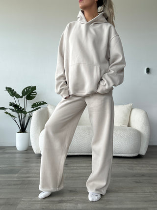 Long Oat Staple Wide Leg Sweatpants