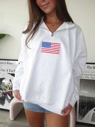 American Flag Quarter Zip