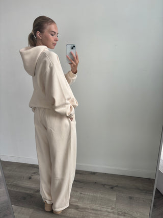 Regular Cream Staple Wide Leg Sweatpants