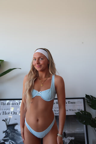 Light Blue Gingham Bikini Bottom