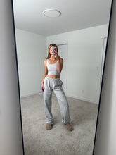 Load image into Gallery viewer, Long Light Heather Grey Staple Wide Leg Sweatpants
