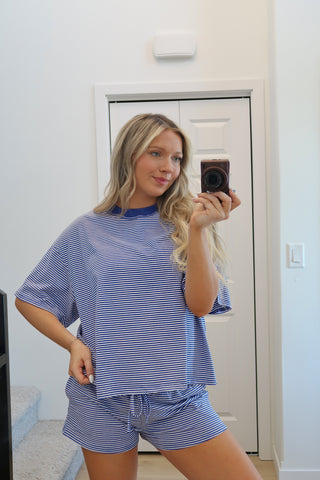 Royal Blue Striped T-Shirt