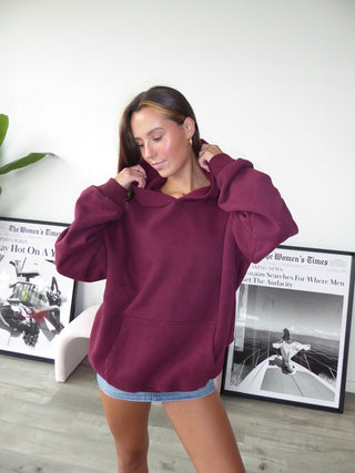 Black Cherry Staple Oversized Hoodie