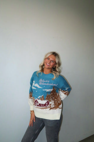 Winter Wonderland Dark Aqua Sweater