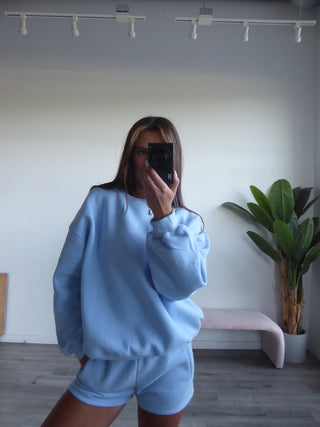 Baby Blue Staple Oversized Crewneck