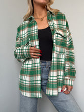 Load image into Gallery viewer, Green Oversized Plaid Shacket
