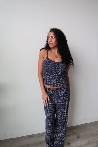 Navy Floral Pajama Pants