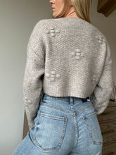 Load image into Gallery viewer, Floral Textured Crop Sweater
