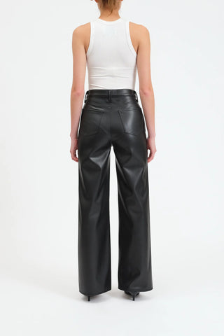 Daze Far Out High Rise Wide Leg Cinematic Faux Leather Pants