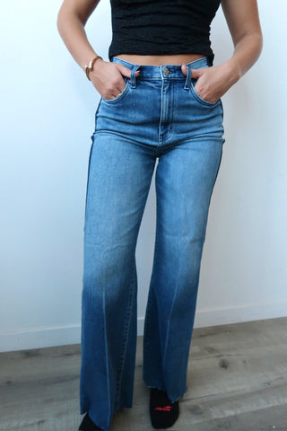 Daze Denim Far Out High Rise Wide Leg Tuxedo Tuxed