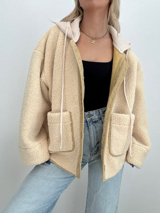 Butter Yellow Fleece Corduroy Line Jacket