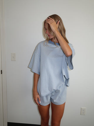 Dusty Blue Striped T-Shirt