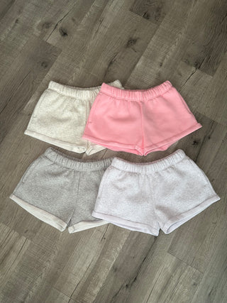 Light Heather Grey Staple Mid Rise Shorts