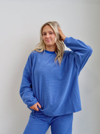 Blue & White Striped Long Sleeve