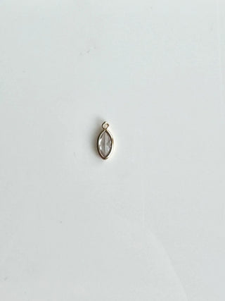 Mini Transparent Gem Charm (Gold)