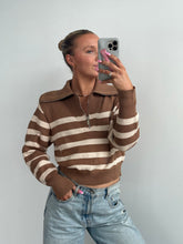 Load image into Gallery viewer, Striped Quarter Zip Sweater
