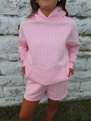 Light Pink Polka Dot Hoodie