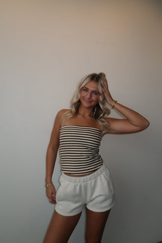 Brown Striped Cozy Tube Top