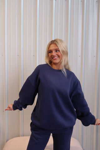 Midnight Blue Staple Crewneck