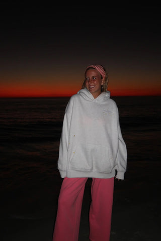 Pearl Grey Star Van Embroidered Hoodie