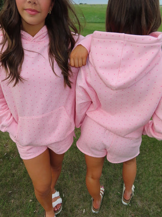 Light Pink Polka Dot Hoodie