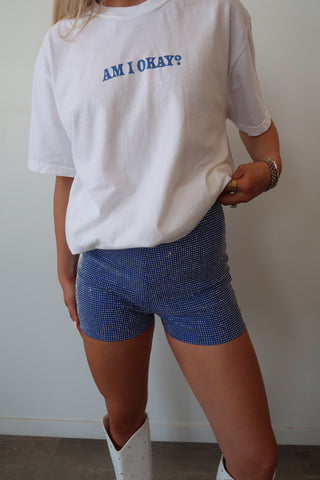 Royal Blue Rhinestone Shorts