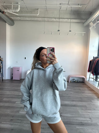 Light Heather Grey Staple Oversized Hoodie