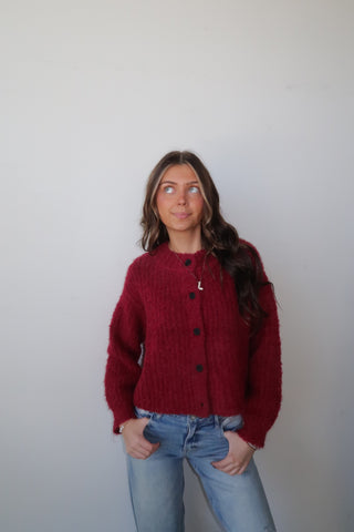Crimson Textured Sweater