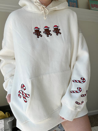 Ivory Gingerbread Recipe Embroider Hoodie