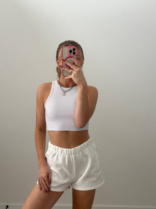 White Staple Shorts