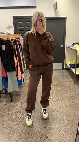 Dark Brown Staple Joggers