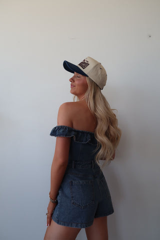Denim Off The Shoulder Romper